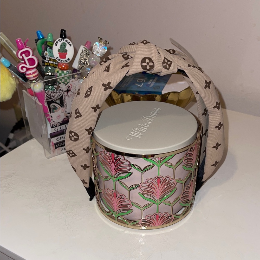 Tan Patterned Knotted Headband